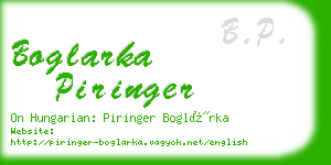 boglarka piringer business card